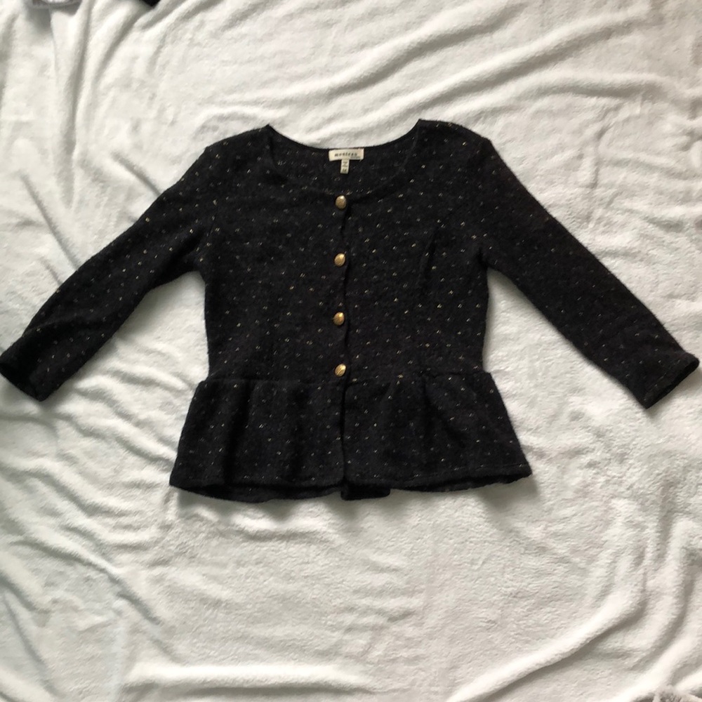 Ruffle Button-Down Sweater